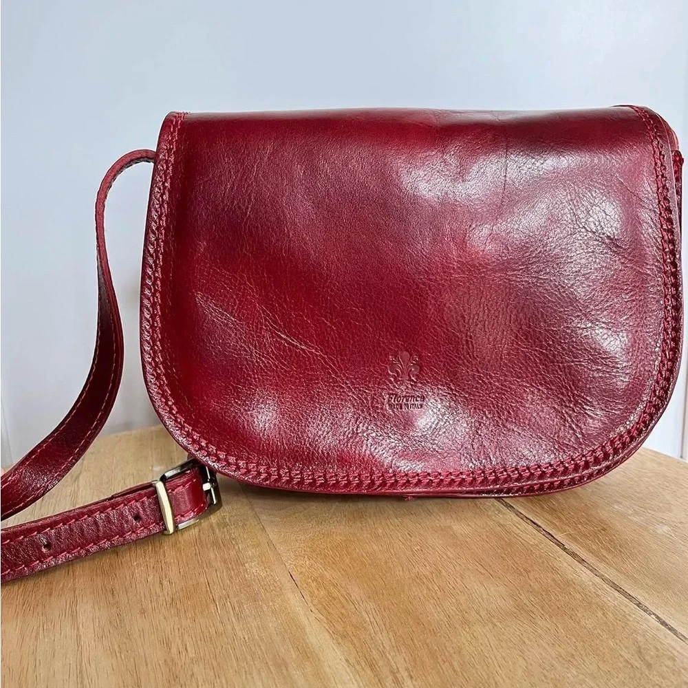 Red Leather Crossbody Bag - Picture 1 of 5